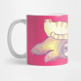 Sloth and Tabby Cat Mug